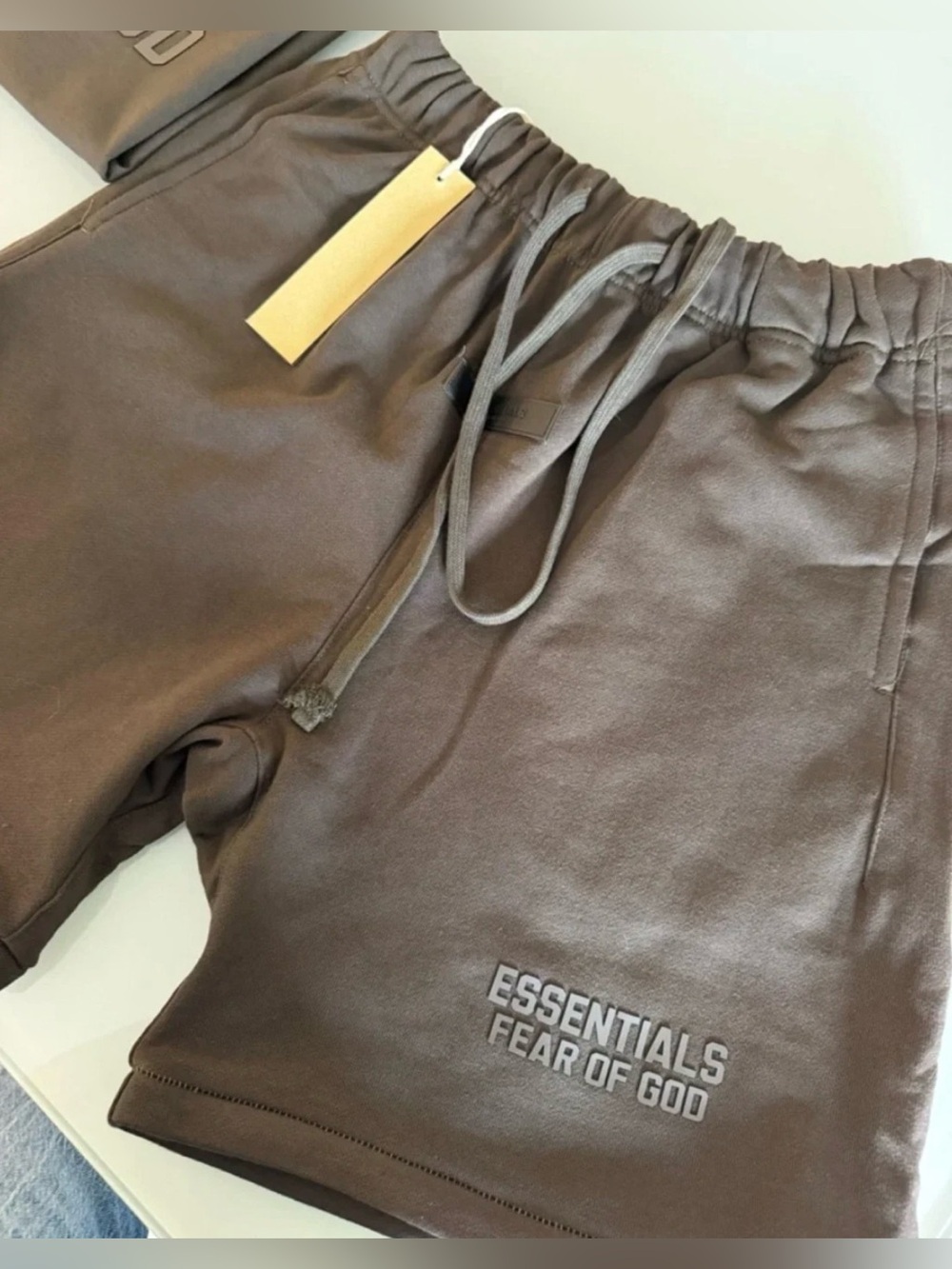 Essentials Fear Of God Men's Wood Drawstring Sweat Shorts